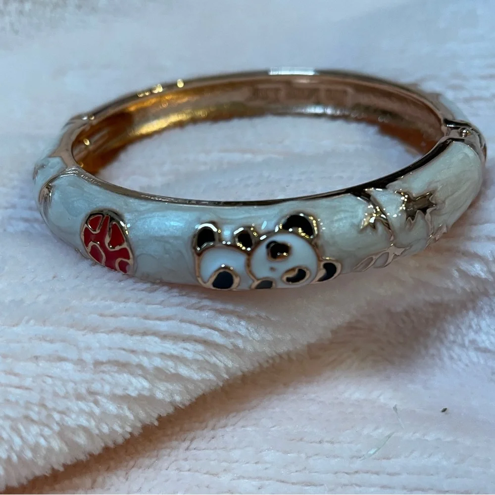 UJOY Light Pink Panda Bear Children’s Hinged Bangle Bracelet.